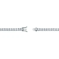 14.80 TCW Princess Cut Cubic Zirconia Silvertone Tennis Bracelet 7-inch