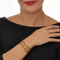 Link Goldtone Bracelets 7 inch length plus 2 inch extension, 5-Piece Set