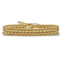 Ball Bead Goldtone Bracelets 7-inch length plus 2-inch extension, 3-Piece Set
