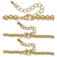 Ball Bead Goldtone Bracelets 7-inch length plus 2-inch extension, 3-Piece Set