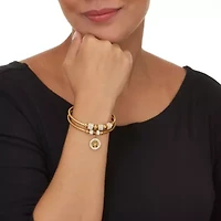 Crystal Gold Ion-Plated Stainless Steel Tree of Life Charm Bracelet Set 7-inch