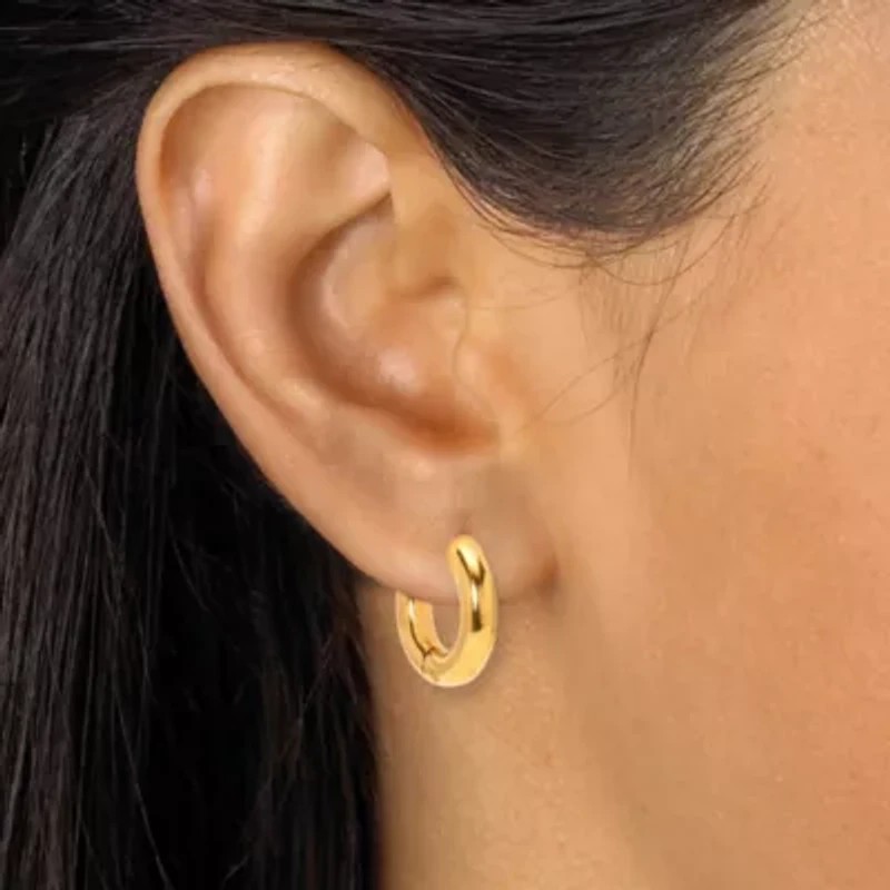 Round Crystal Yellow Gold Ion-Plated Stainless Steel Earrings, 3-Pair Set