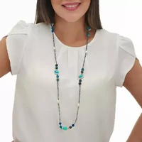 Simulated Blue Opal Necklace and Earring Set