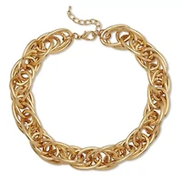Large Link Chain Goldtone Necklace 18-inch and 2.5-inch Extender