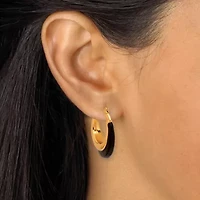 Yellow Gold Ion-Plated Eclipse 2-Set Hoop Earrings