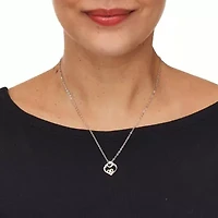 .13 TCW Cubic Zirconia Heart in Silvertone Pendant, 20-inch with 2-inch Extender