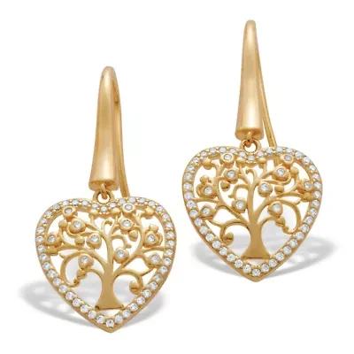 .52 TCW Cubic Zirconia Gold-Plated Tree of Life Earrings