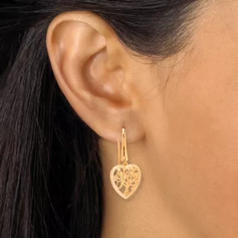 .52 TCW Cubic Zirconia Gold-Plated Tree of Life Earrings