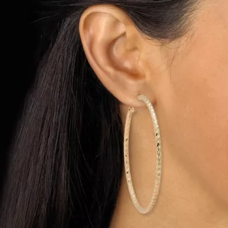3 Pair Goldtone Rope and Twisted Hoop Earrings