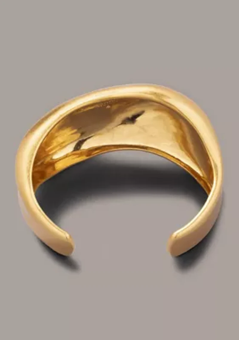 Molten Gold Tone Cuff Bracelet