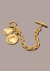  Gold Plated 24K Wave Coin Flex Bracelet