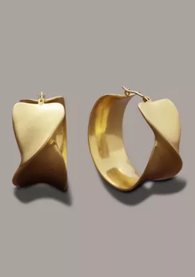 Twisted Wide Hoop Earrings