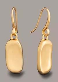 Organic Pebble Gold Tone Drop Earrings
