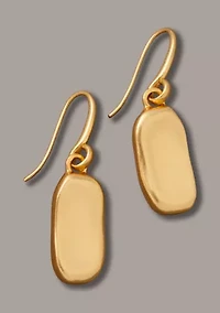 Organic Pebble Gold Tone Drop Earrings