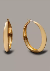  Molten Gold Tone Hoop Earrings