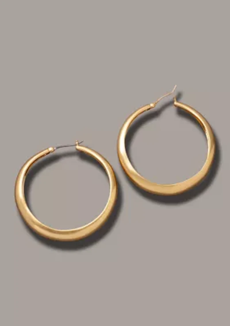  Molten Gold Tone Hoop Earrings