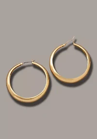  Molten Gold Tone Hoop Earrings
