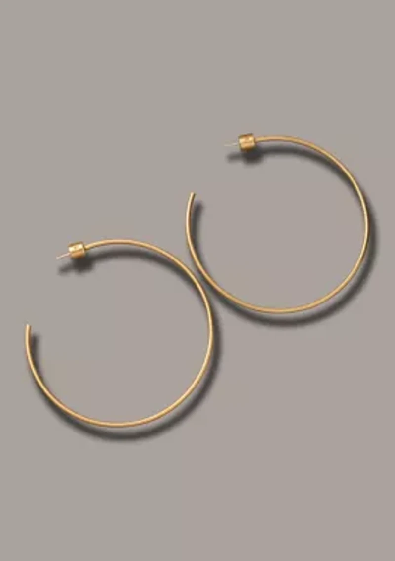 Large Thin C Hoop Earrings