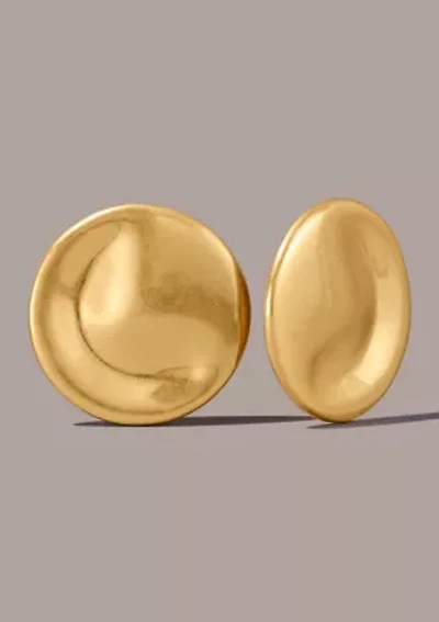 Gold Plated 24K Oversized Wave Stud Earrings
