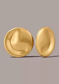 Gold Plated 24K Oversized Wave Stud Earrings