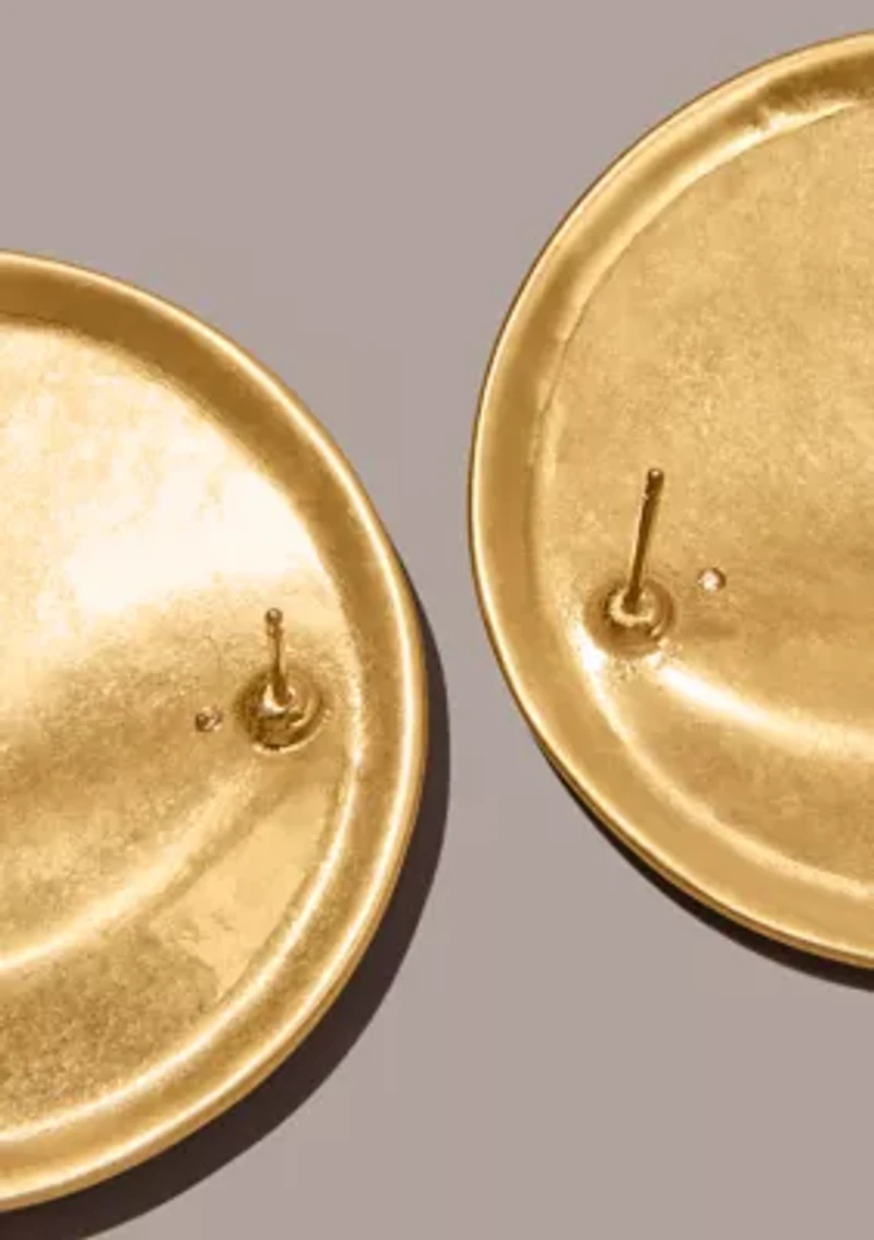 Gold Plated 24K Oversized Wave Stud Earrings