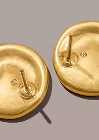 Gold Plated 24K Wave Coin Stud Earrings