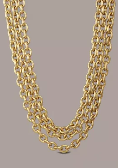Triple Chain Link Collar Necklace 