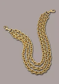 Triple Chain Link Collar Necklace 