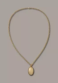 Pebble Gold Tone Pendant Necklace