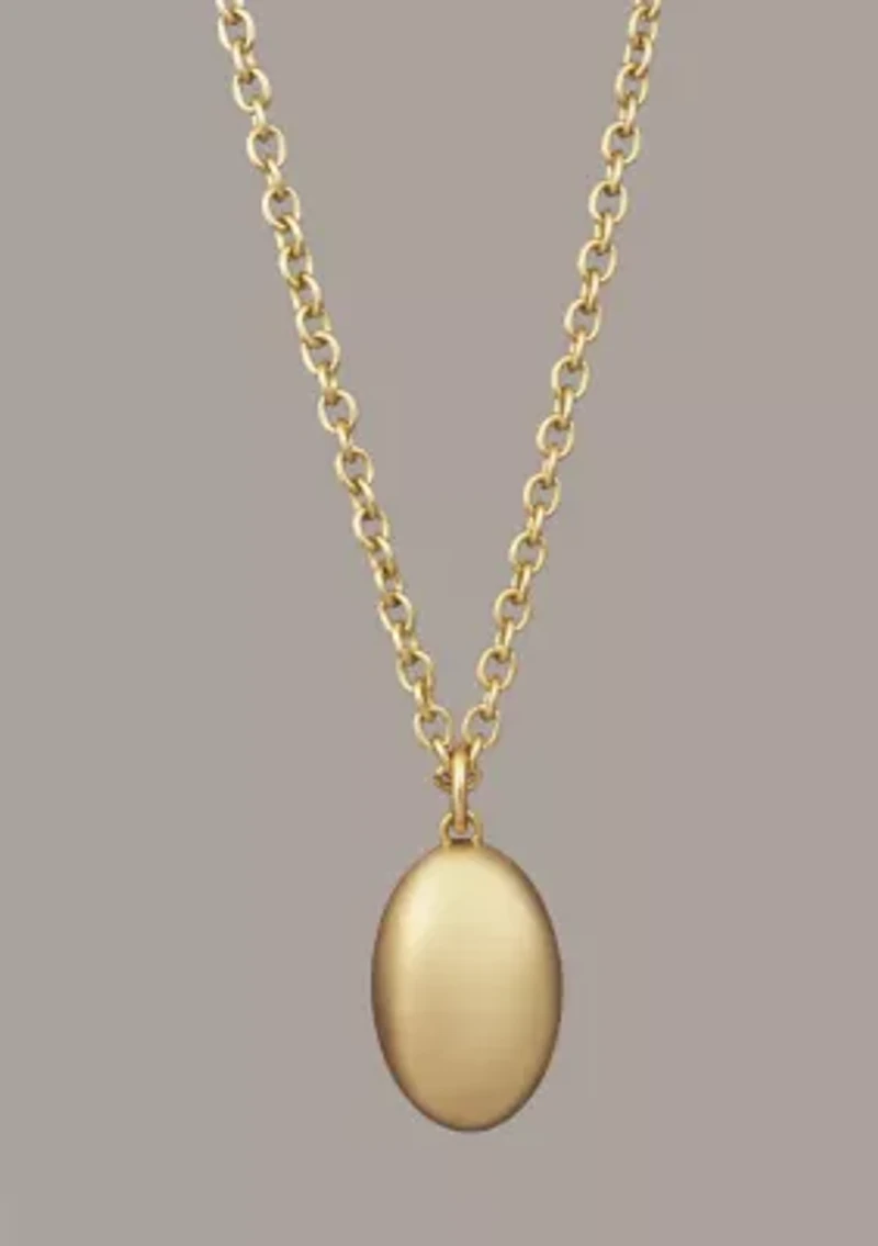 Pebble Gold Tone Pendant Necklace