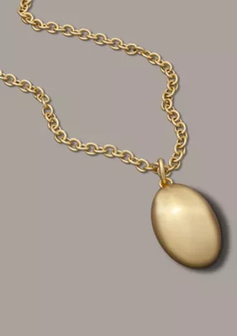 Pebble Gold Tone Pendant Necklace