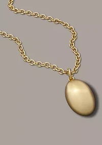 Pebble Gold Tone Pendant Necklace