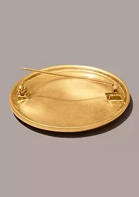 Gold Plated 24K Wave Coin Brooch Pin
