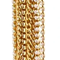 Gold Tone Long Chain Tassel Necklace 