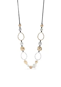Two-Tone Casual Metals Open Linked Long Necklace
