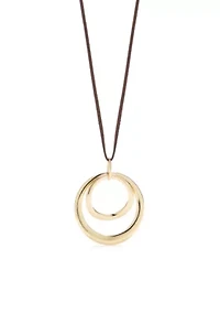 Double Open Ring Pendant Necklace