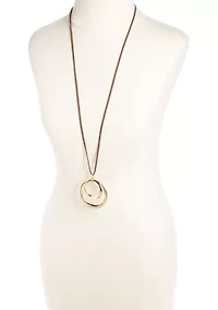 Double Open Ring Pendant Necklace