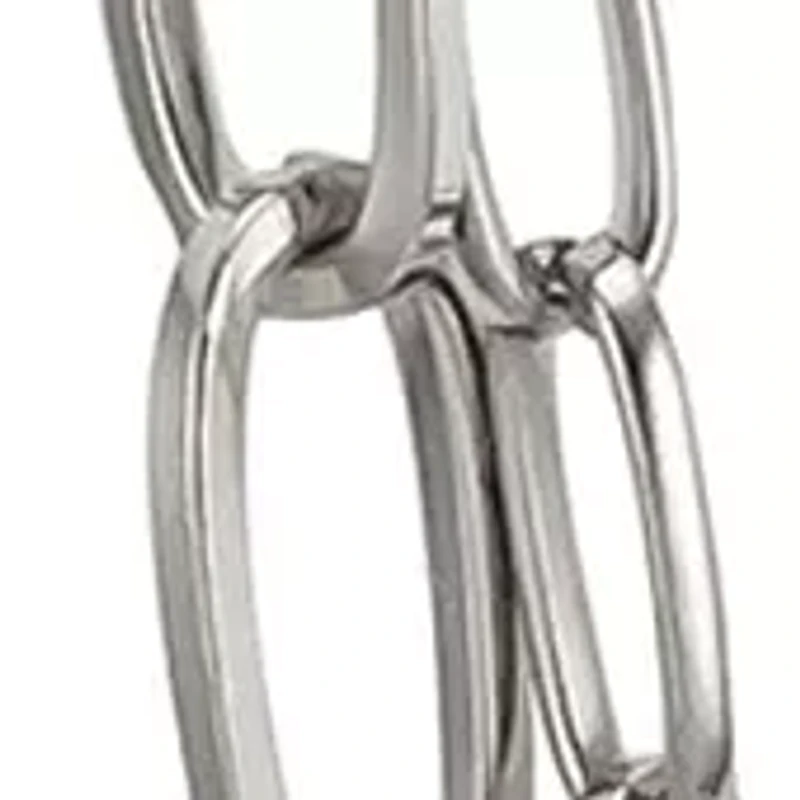 Silver Tone Nested Long 2 Row Chain Link Necklace