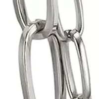 Silver Tone Nested Long 2 Row Chain Link Necklace