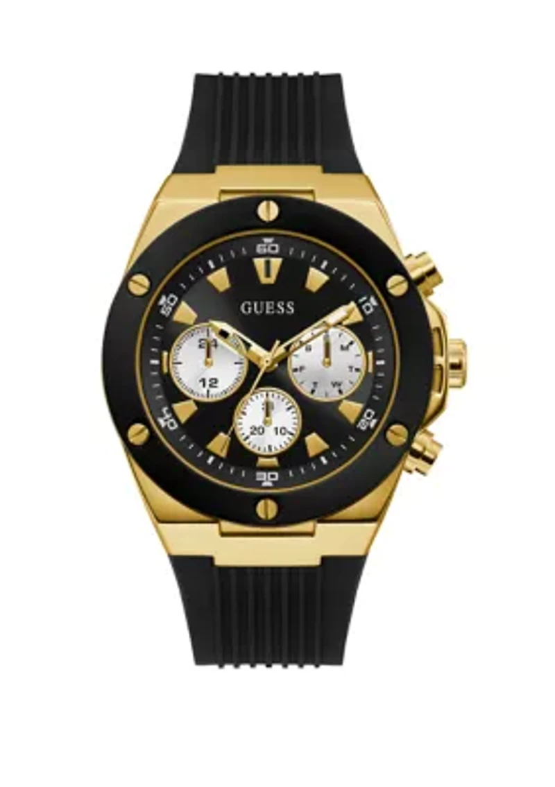 Men's Poseidon Black Gold Tone Watch 