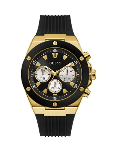 Men's Poseidon Black Gold Tone Watch 