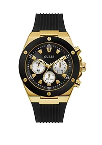 Men's Poseidon Black Gold Tone Watch 
