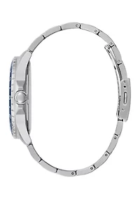 Comet Blue Dial Watch in Stainless Steel