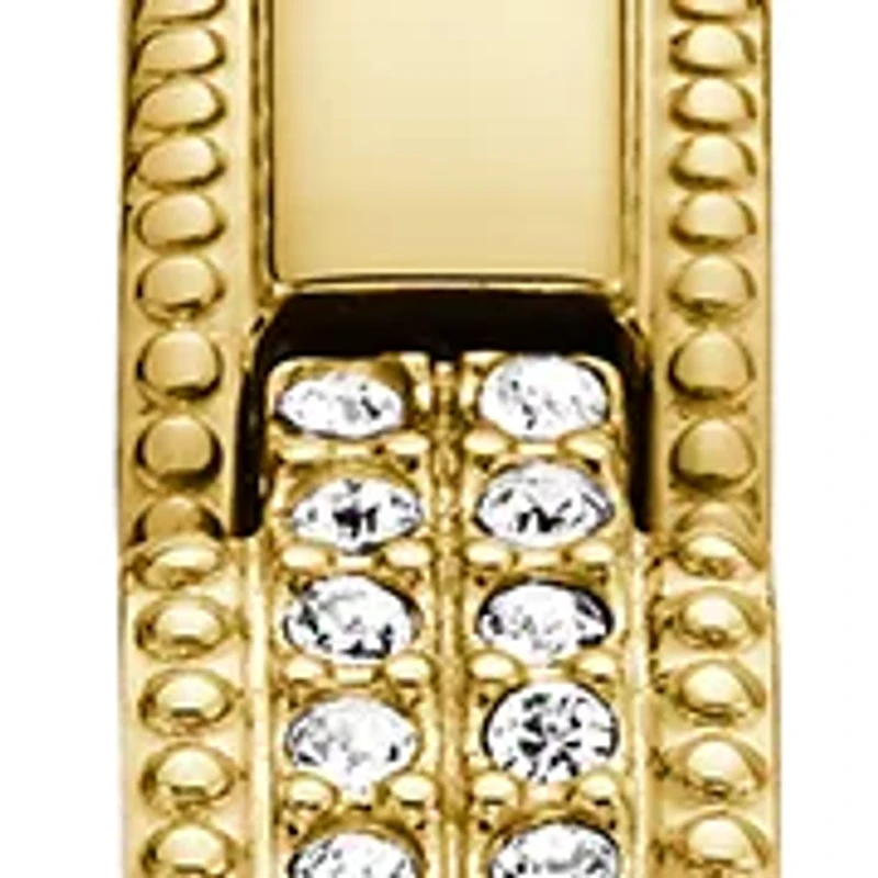 10 Meter Water Resistant Gold Tone Case Stainless Steel Watch 