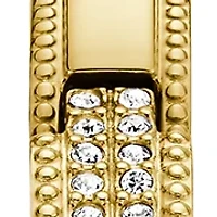 10 Meter Water Resistant Gold Tone Case Stainless Steel Watch 