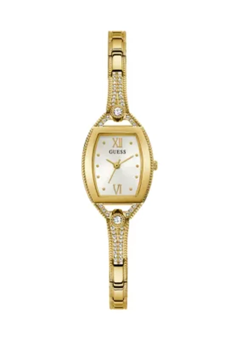 10 Meter Water Resistant Gold Tone Case Stainless Steel Watch 