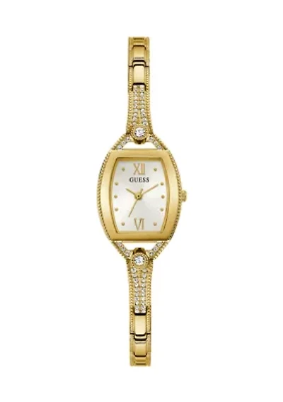 10 Meter Water Resistant Gold Tone Case Stainless Steel Watch 