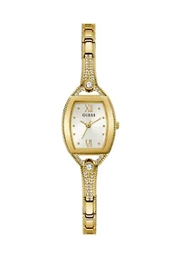 10 Meter Water Resistant Gold Tone Case Stainless Steel Watch 