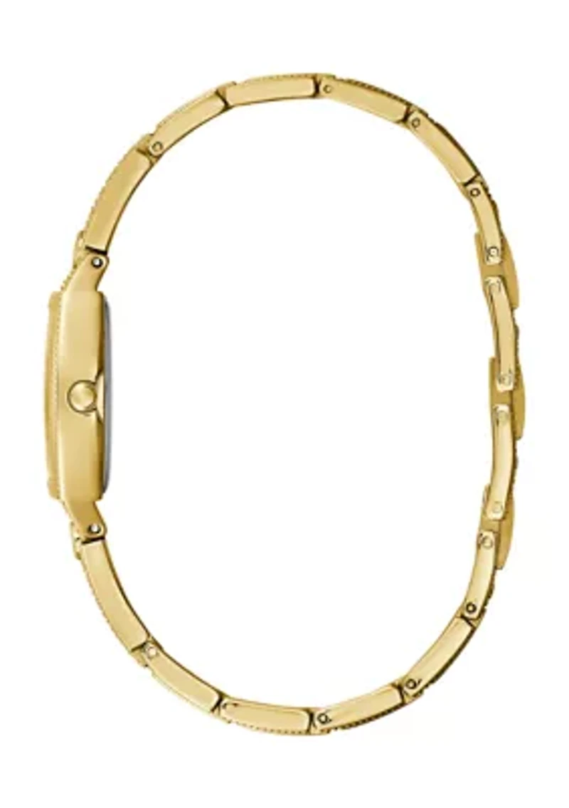 10 Meter Water Resistant Gold Tone Case Stainless Steel Watch 