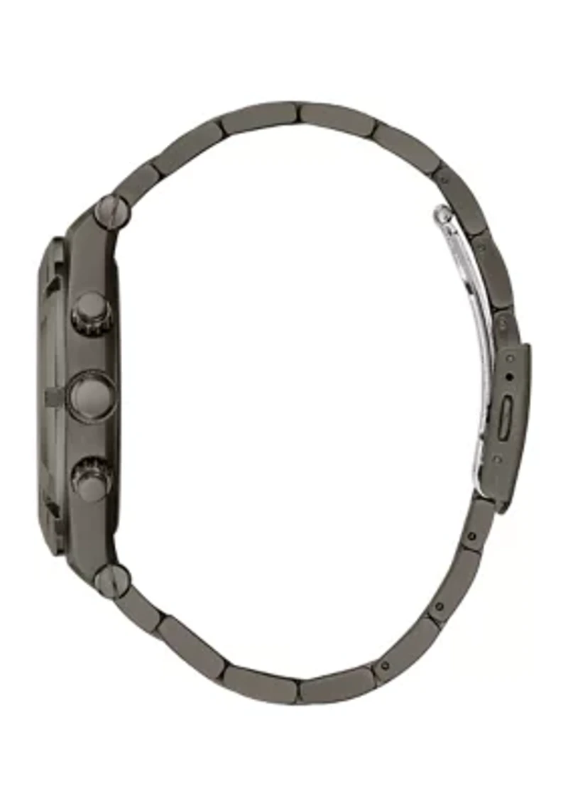 Gunmetal Case Stainless Steel Watch